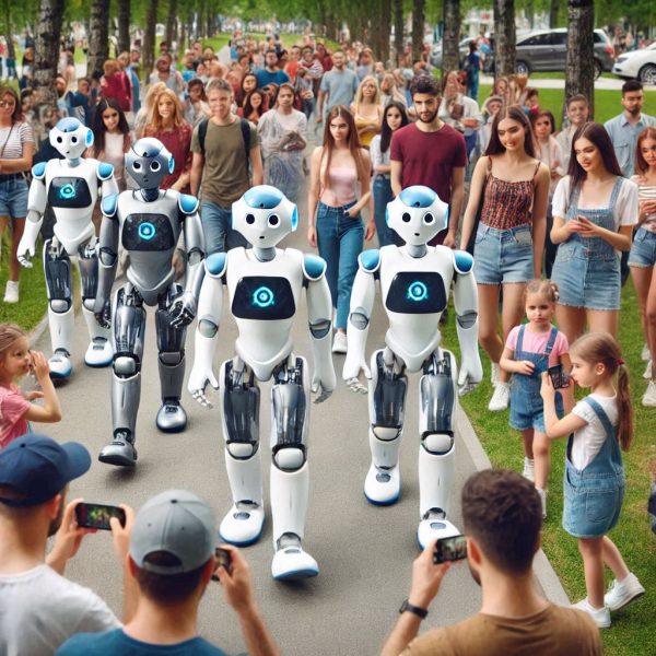 robot umanoidi insieme alla società in ansia robot umanoidi insieme alla società in ansia